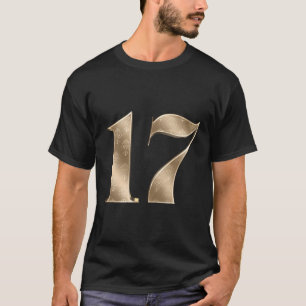 Camiseta 17 Aniversário Número Favorito Fleur-De-Lis