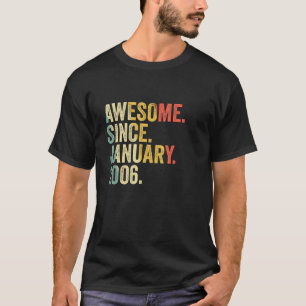 Camiseta 17 Anos 17 Anos Aniversário Incrível Desde Janeiro