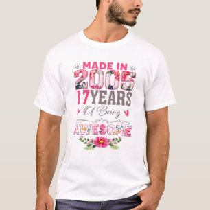Camiseta 17 Anos De Idade 17.º Nascer De Aniversário Em 200