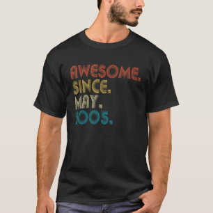 Camiseta 17 anos de idade incrível desde maio de 2005 17º a