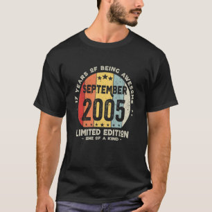 Camiseta 17 anos de idade setembro de 2005 17º aniversário 