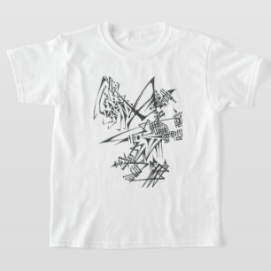 Camiseta 17 Arte de Tatuagem Tribal Abstrata Preto e Branco