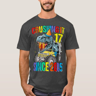 Camiseta 17 Esmagamento Desde 2005 Monster Truck Dinossaur