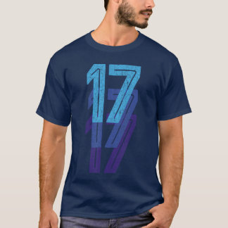 Camiseta 17 Número da Sorte 17º Ano de Aniversário Idade Sp