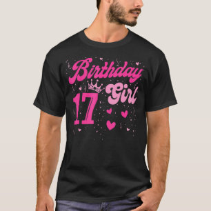 Camiseta 17 Rapariga de aniversário Doze e dezessete coroas