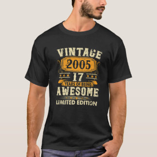 Camiseta 17 Year Old Gifts Vintage 2005 Limited Edition 17T