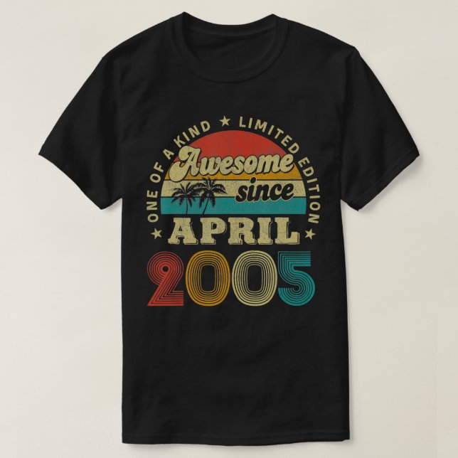 Camiseta 17 Years Old Gifts Awesome Since April 2005 Birthd (Frente do Design)