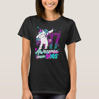 Camiseta 17 Years Old Unicorn Dabbing 17th Birthday Unicorn