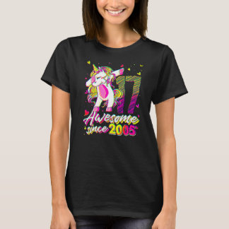 Camiseta 17 Years Old Unicorn Dabbing 17th Birthday Unicorn