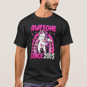 Camiseta 17 Years Old Unicorn Flossing 17th Birthday Girl U