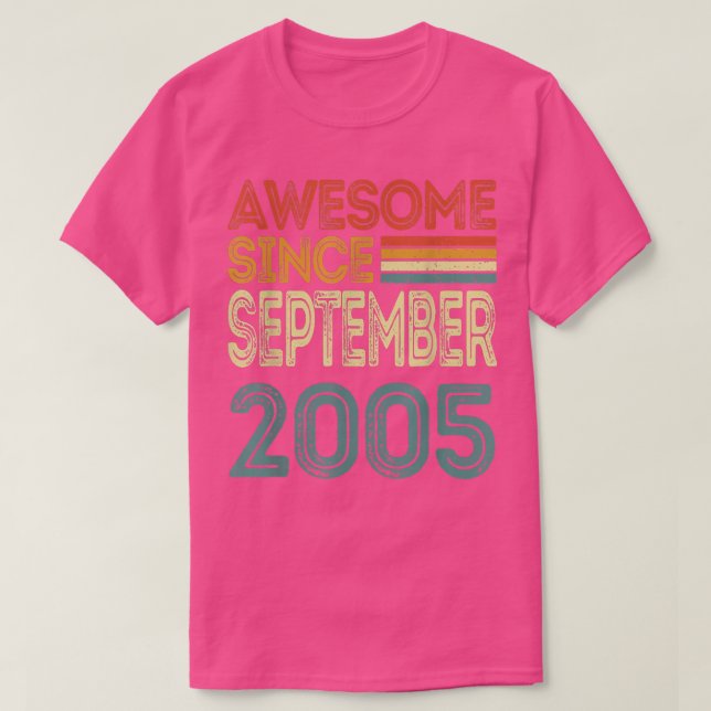 Camiseta 17th Birthday Gift Awesome Since September 2005 17 (Frente do Design)
