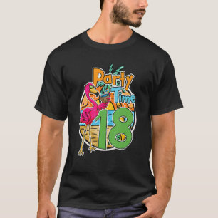 Camiseta 18ª Festa de aniversário, 18 anos Flamingo Tropica