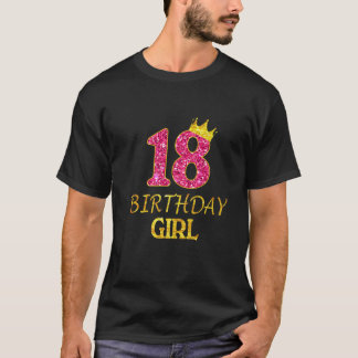 Camiseta 18ª Garota De Aniversário Princesa De 18 Anos De I