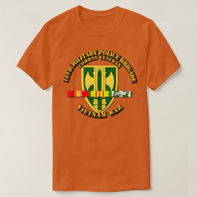 Camiseta 18ª MP Bde Vietnamw SVC Ribbons (Frente do Design)