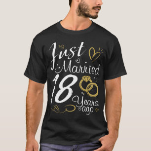 Camiseta 18º aniversário de casamento. Recem casados 18 a