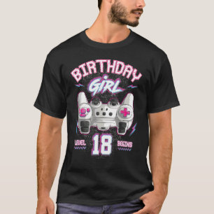 Camiseta 18º Aniversário Gamer Nível 18 Começa Video Gam