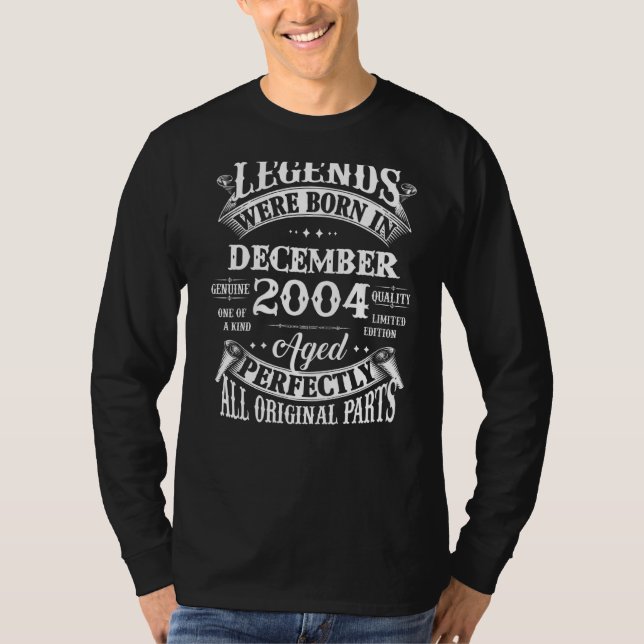 Camiseta 18º Aniversário Nascer De Legendas Em Dezembro De  (Frente)