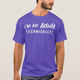 Camiseta 18º aniversário, sou um Adulto Tecnicamente Engraç