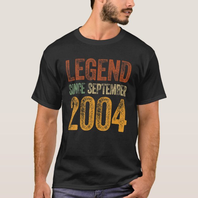 Camiseta 18º Aniversário Tee Setembro Nascer 18 Anos Legend (Frente)