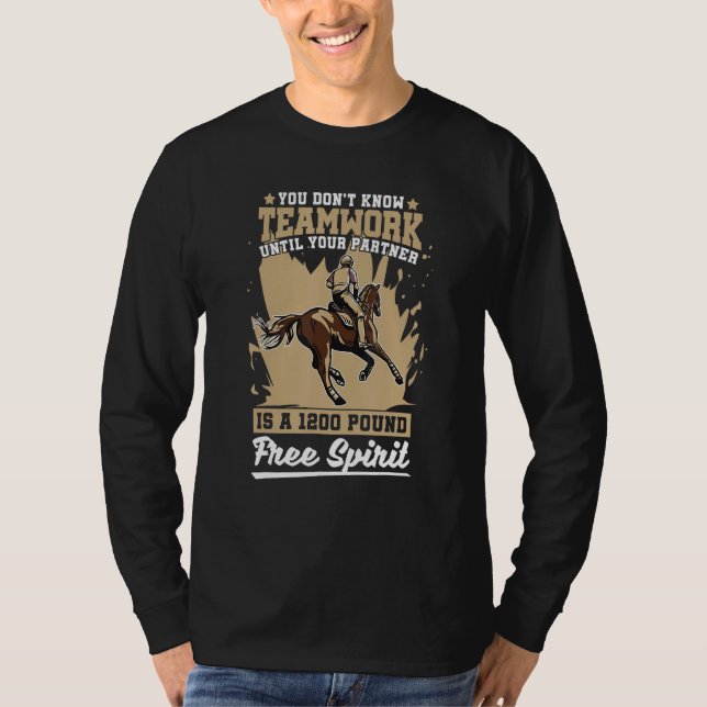 Camiseta 1800 Pound Free Spirit Equestrian Horseback Riding (Frente)