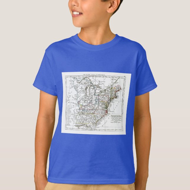 Camiseta 1806 mapa - d'Amrique de Les Etats Unis (Frente)