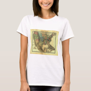 Camiseta 1848 Mapa Thunot Duvotenay: Estados Unidos & Méxi