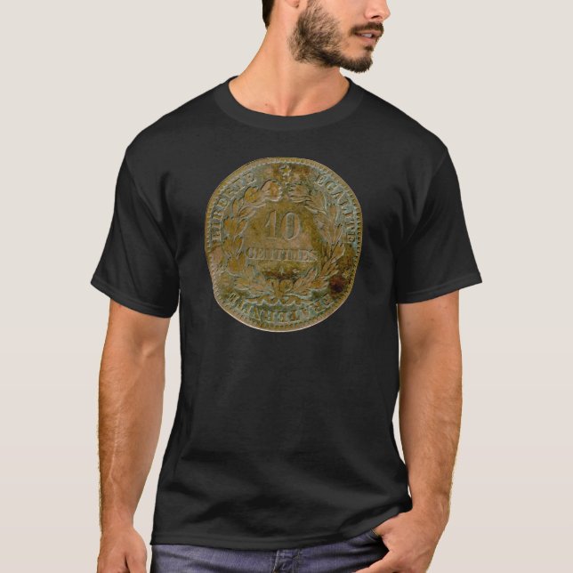 Camiseta 1871 franceses t-shirt (reverso) de 10 centime (Frente)