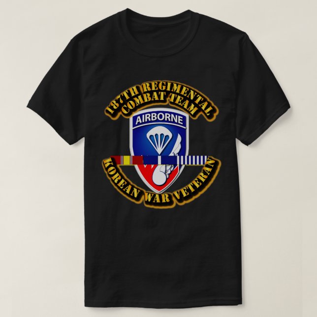 Camiseta 187.º Equipe de Combate Regional Coreia com Fitas  (Frente do Design)