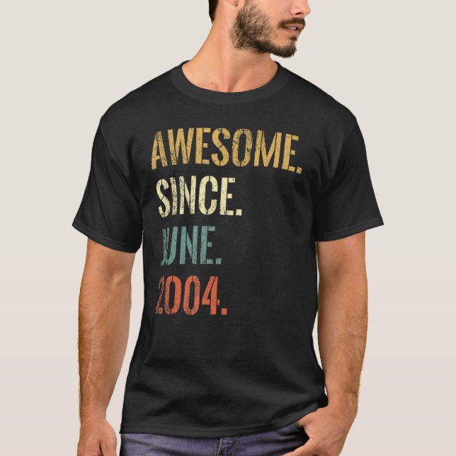Camiseta 18.º Aniversário, 18 anos, Espetacular desde junho (Frente)