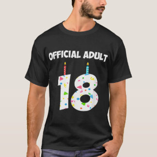 Camiseta 18. º Aniversário Adulto Oficial com 18 anos