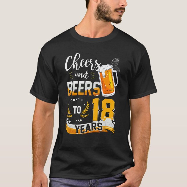 Camiseta 18.º Aniversário, Saúde E Cervejas A 18 Anos De Na (Frente)