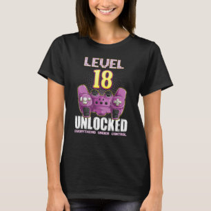 Camiseta 18. Aniversário Gamer Boys Raparigas 18 Anos de Id