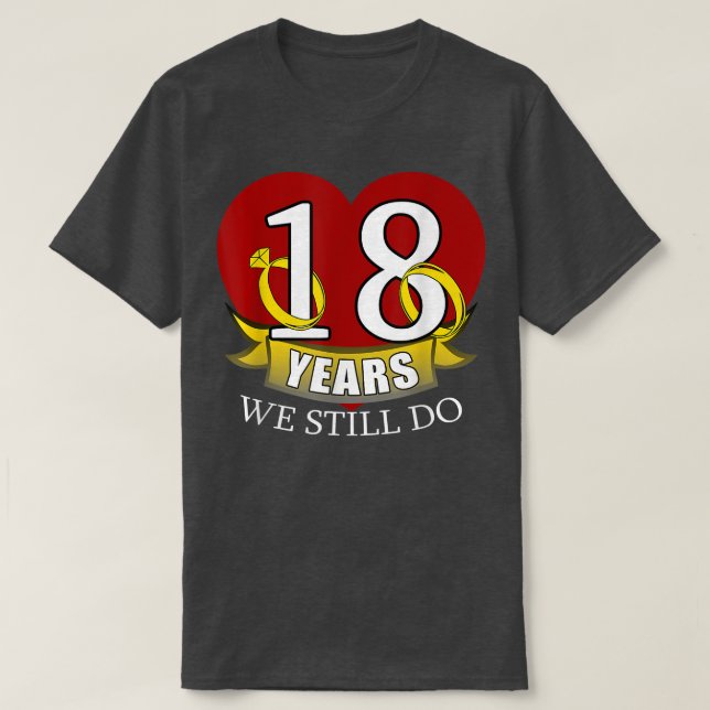 Camiseta 18 anos de casamento (Frente do Design)