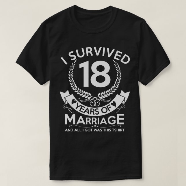 Camiseta 18 anos de casamento Aniversário Engraçado Present (Frente do Design)