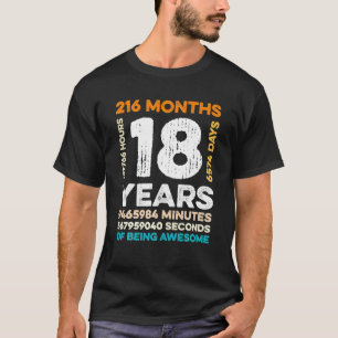 Camiseta 18 Anos De Idade 216 Meses De Ser Incrível 18