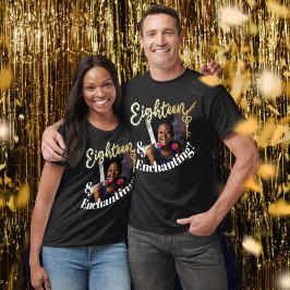 Camiseta 18 anos e chave de ouro encantadora de 18 anos