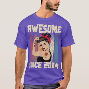 Camiseta 18 anos é incrível desde 2004 18º aniversário mulh