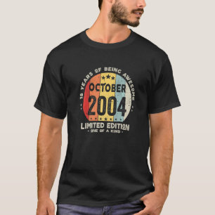 Camiseta 18 anos outubro de 2004 18º aniversário