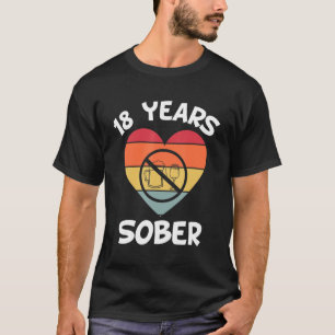 Camiseta 18 Anos Sober Recovery Vício Sobriety Data So