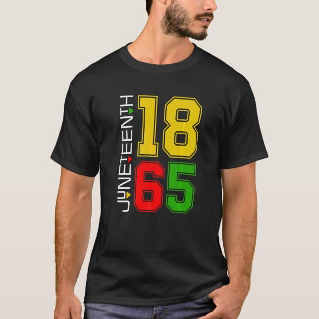 Camiseta 18 de junho de 1865 História Negra Orgulhosa Améri (Frente)