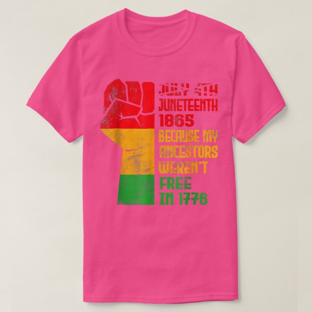 Camiseta 18 de junho de 1865 Orgulho da Liberdade Fumar Neg (Frente do Design)