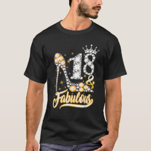 Camiseta 18 E Fabuloso 18 Calçados de aniversário Crown Dia