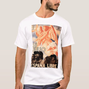 Camiseta 18 JULIO ESPANA LIBRE Propaganda da Guerra Civil E