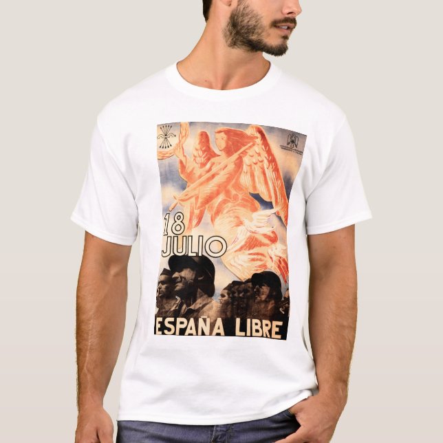 Camiseta 18 JULIO ESPANA LIBRE Propaganda da Guerra Civil E (Frente)