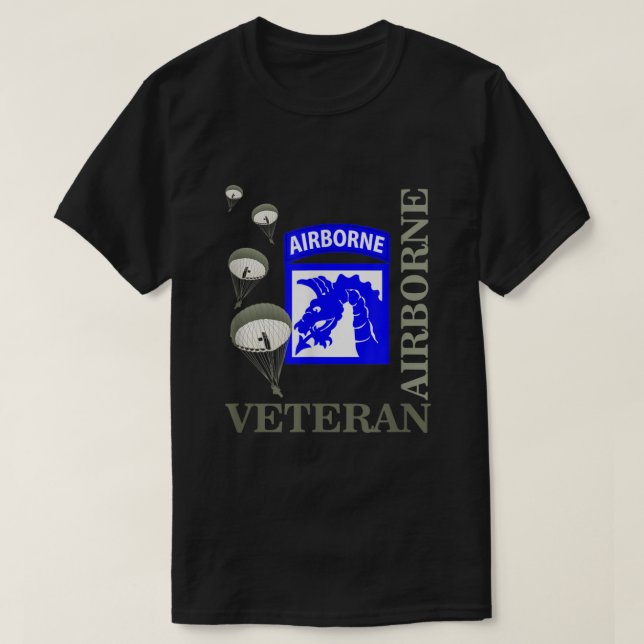 Camiseta 18.o corpo de bordo Veteran Paratrooper Veterans D (Frente do Design)