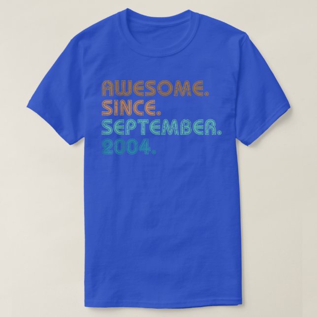 Camiseta 18 Year Old Gifts Awesome Since September 2004 18t (Frente do Design)
