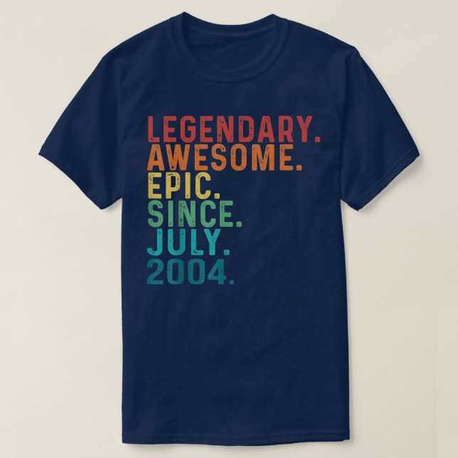 Camiseta 18 Years Old Funny Awesome Since July 2004 18th Bi (Frente do Design)