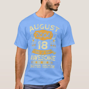 Camiseta 18 Years Old Gifts Vintage August 2004 18th Birthd
