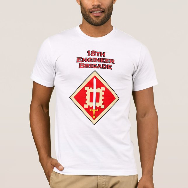 Camiseta 18o T-shirt do remendo de ombro da brigada do (Frente)