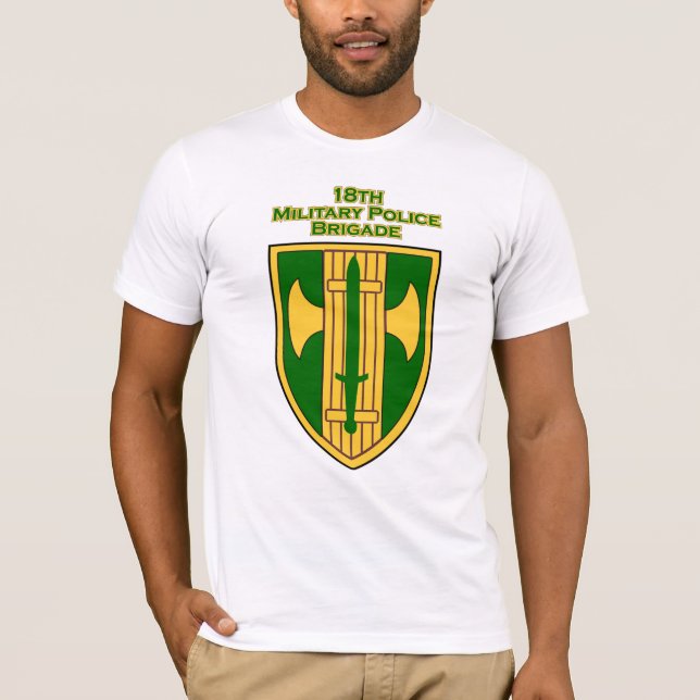 Camiseta 18o T-shirt do remendo de ombro da brigada do PM (Frente)